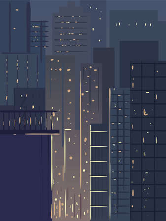 skyscrapers urban animeのイラスト素材