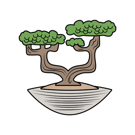 japanese tree bonsaiのイラスト素材