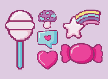 icons, pixel artのイラスト素材