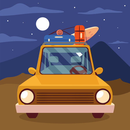 night road tripのイラスト素材