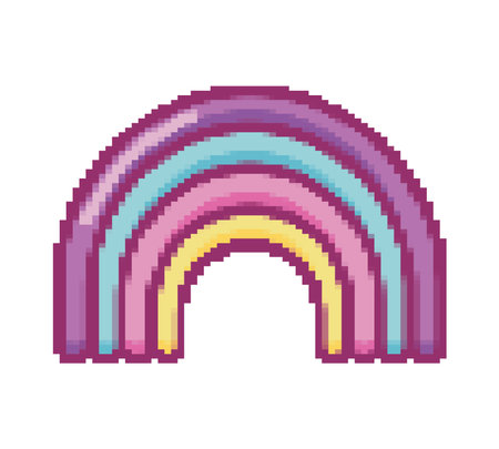 rainbow pixel artのイラスト素材