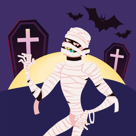 halloween mummy characterのイラスト素材