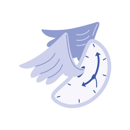 time clock with wingsのイラスト素材
