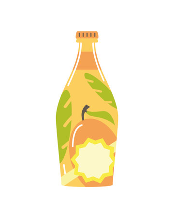 mango juice bottle beverageのイラスト素材