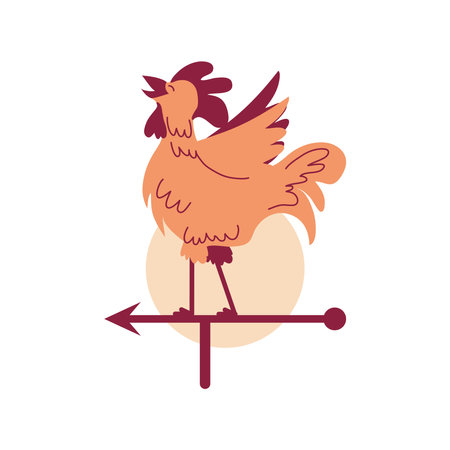 rooster and sunのイラスト素材