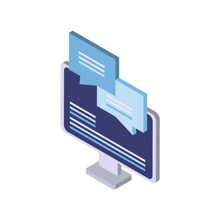 computer chat message techのイラスト素材