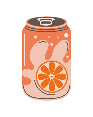 orange soda can beverageのイラスト素材