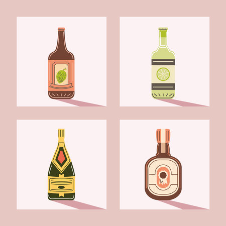 icons beverages drink alcoholのイラスト素材