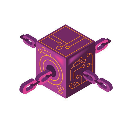 cryptocurrency and blockchainのイラスト素材