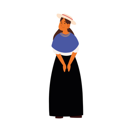 bolivian woman characterのイラスト素材