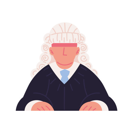 lawyer with wigのイラスト素材
