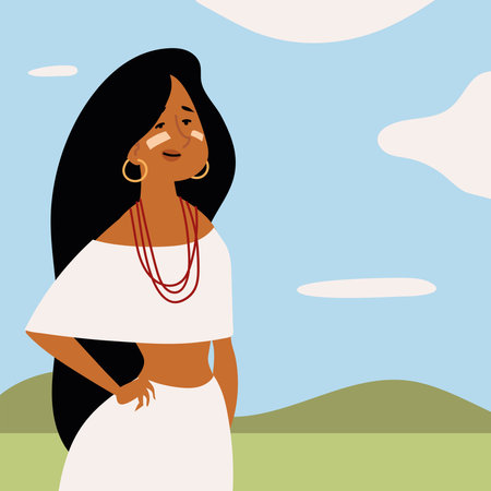 ethnic community womanのイラスト素材