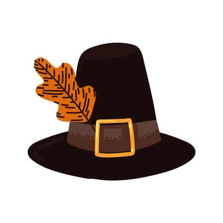 Thanksgiving pilgrim hatのイラスト素材