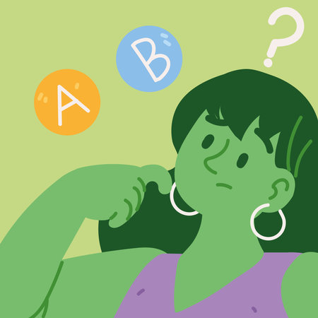 woman taking a difficult choiceのイラスト素材