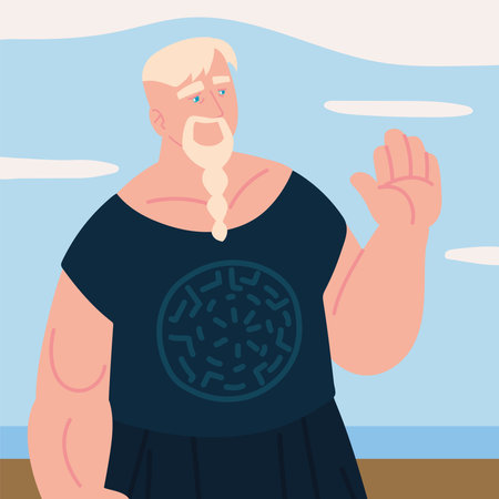 scandinavian man characterのイラスト素材