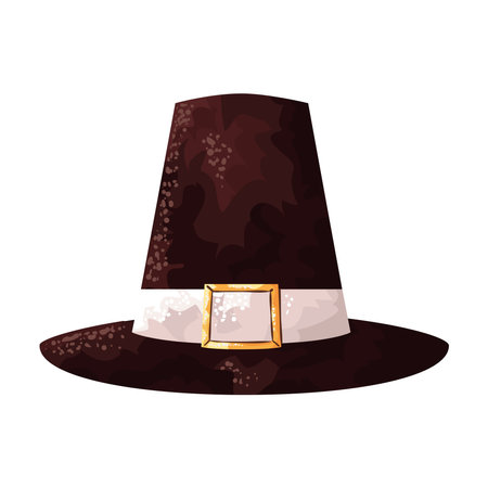 Happy thanksgiving pilgrim hatのイラスト素材