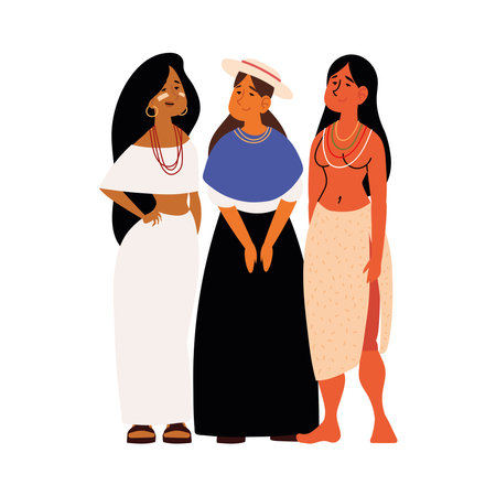 interracial women groupのイラスト素材