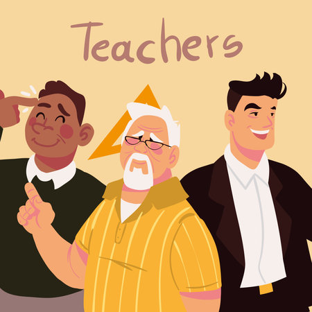 teachers men charactersのイラスト素材