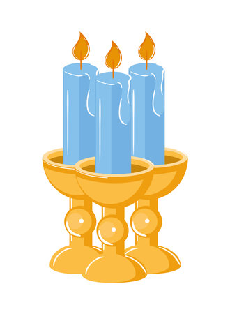 candles in candlesticksのイラスト素材