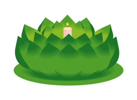 candle banana leafのイラスト素材