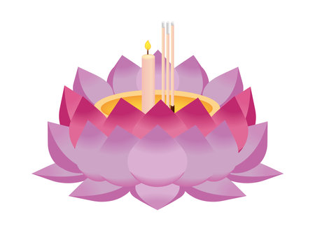 candle and incense sticksのイラスト素材