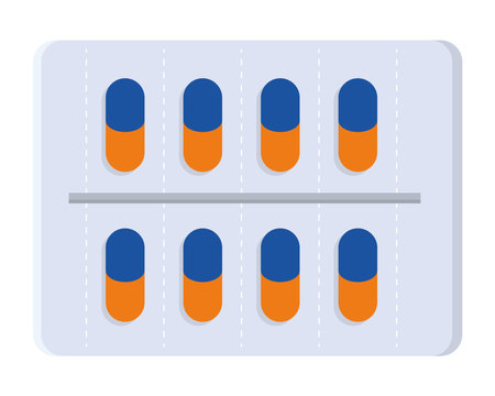 medicine capsules packのイラスト素材