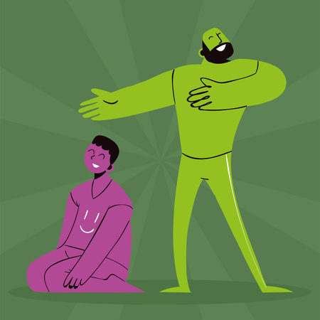 smiling men characterのイラスト素材