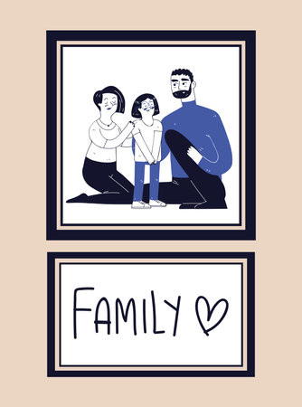 family picture framesのイラスト素材