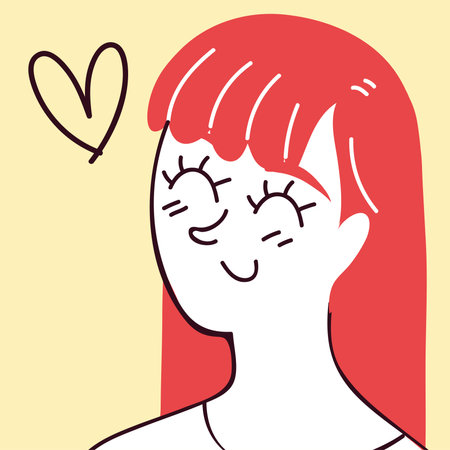 pretty woman and heartのイラスト素材