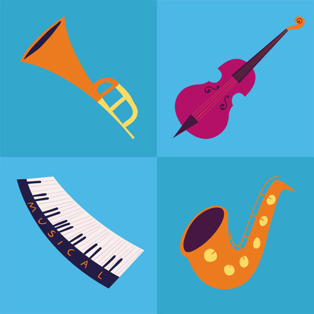 set of instrument musicalのイラスト素材