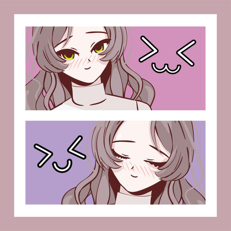 young women animeのイラスト素材