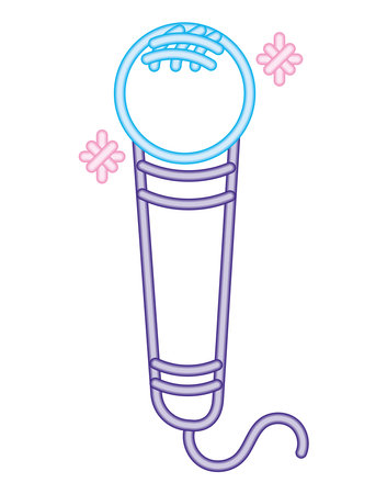 neon party microphoneのイラスト素材