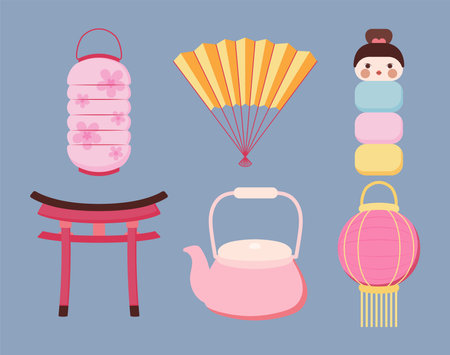 set of Japanese Cultureのイラスト素材