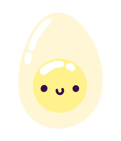 boiled egg kawaii breakfastのイラスト素材