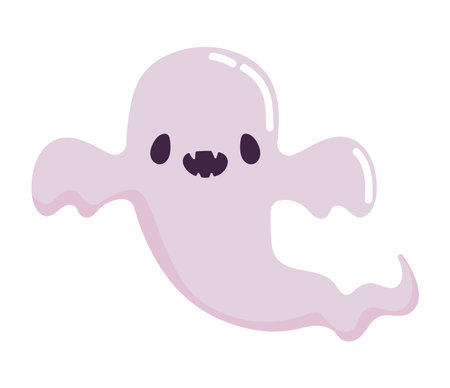 cute ghost flat iconのイラスト素材