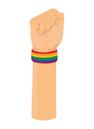 hand with pride braceletのイラスト素材