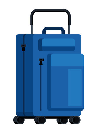 blue modern suitcaseのイラスト素材
