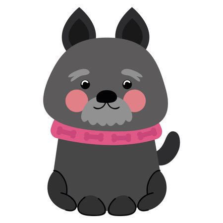 cute puppy with collarのイラスト素材