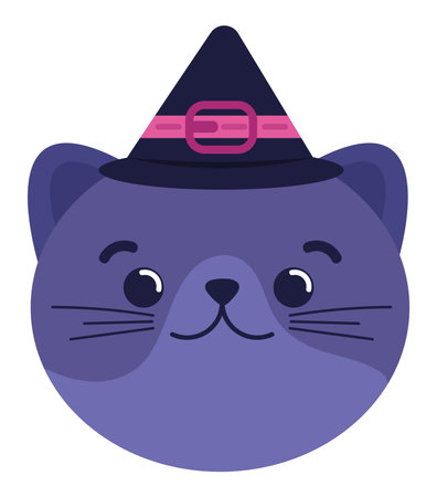 cat with witch hat esotericのイラスト素材