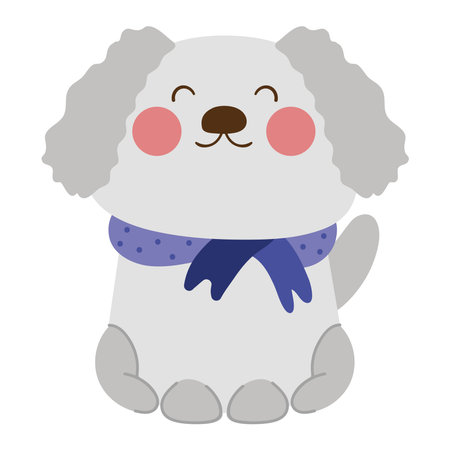 fluffy little dogのイラスト素材
