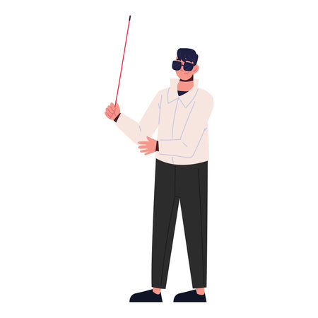 blind man with sunglassesのイラスト素材