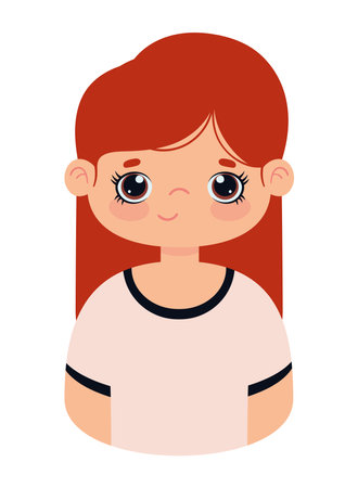 cute girl with red hairのイラスト素材