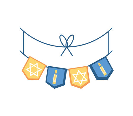 garland decoration hanukkahのイラスト素材
