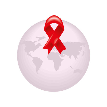 world ribbon AIDS iconのイラスト素材