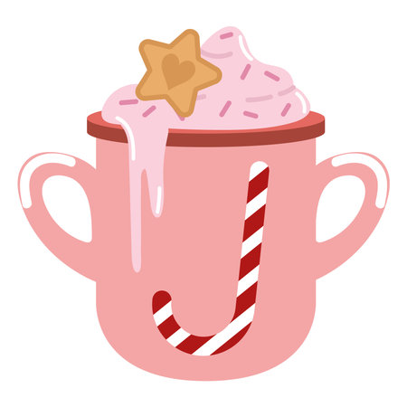 hot cocoa with cookieのイラスト素材