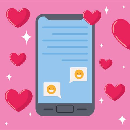 smartphone with chatのイラスト素材