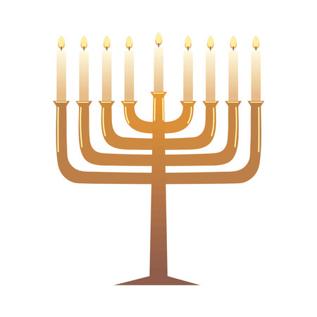 Jewish menorah for hanukkahのイラスト素材