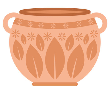 clay vase decorationのイラスト素材