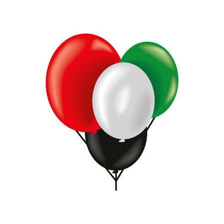 balloons with UAE flag colorのイラスト素材