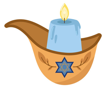 burning candle hanukkah iconのイラスト素材